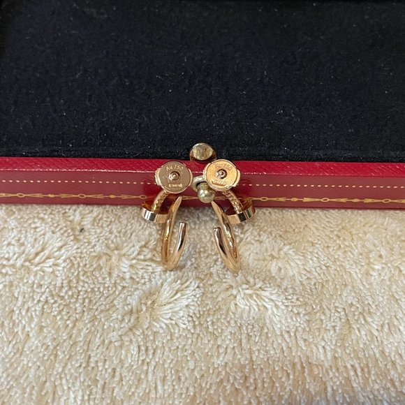 CARTIER Juste Un Clou 18k RG Earrings - Picture 9 of 10